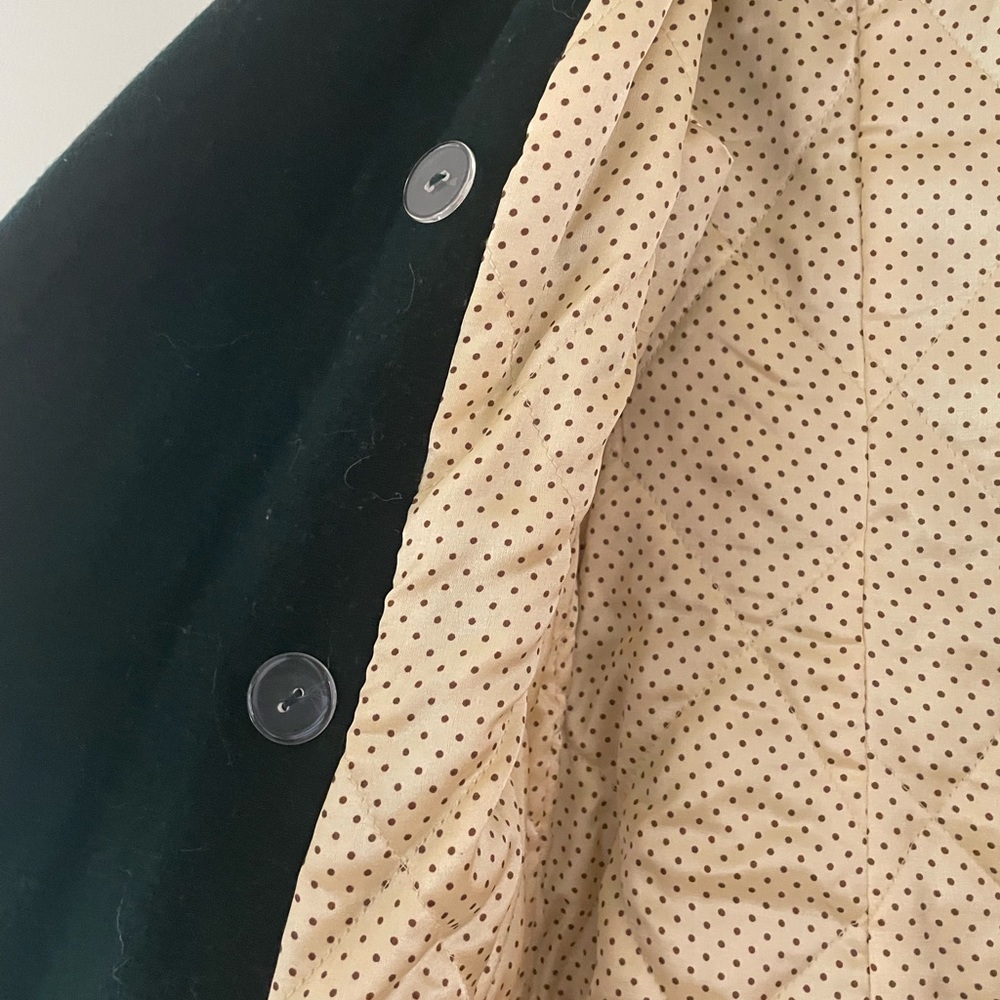 Modcloth Green and Cream Double-Breasted Coat - Picture 4 of 8